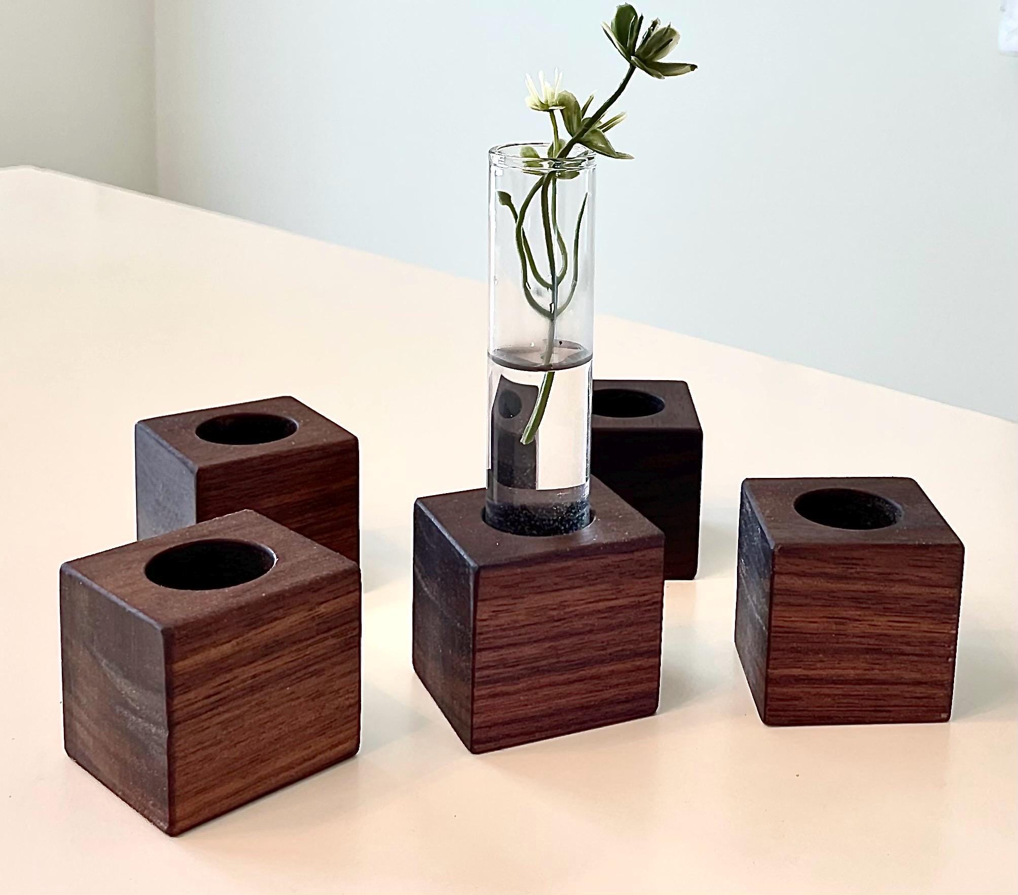 Handcrafted Walnut Test Tube Holder: Propagation Station