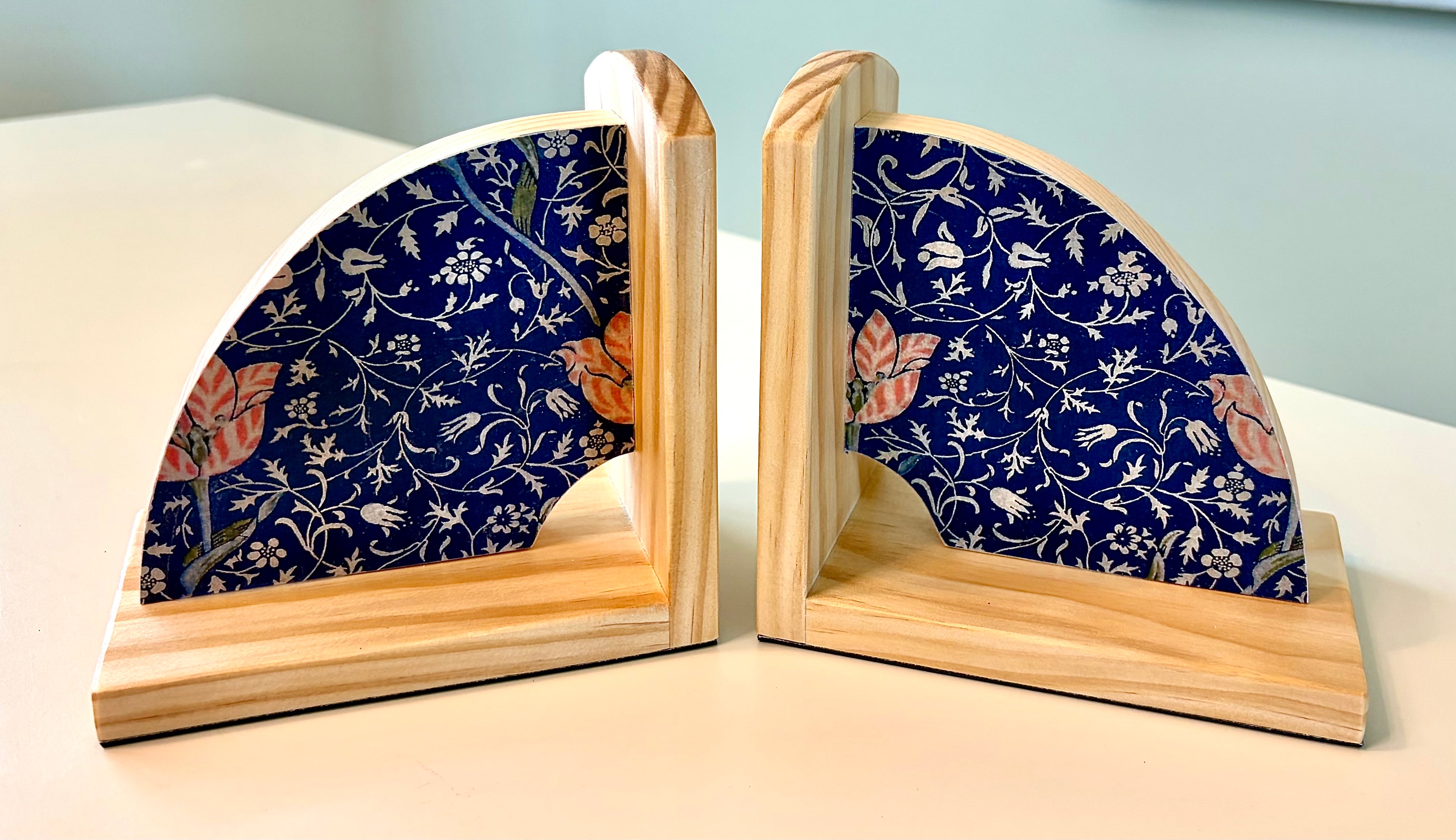 Rainbow Book Ends with Bright Colors- Handcrafted Wood and Paper
