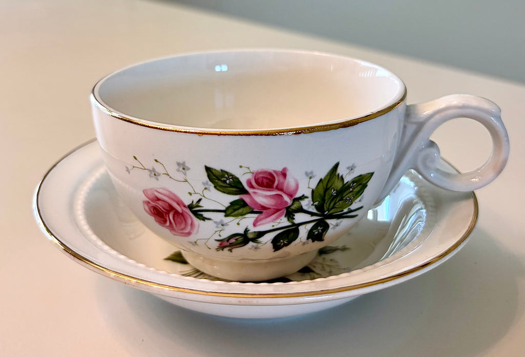 Teacup Planter- Vintage Repurposed Teacup and Saucer