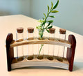 Handcrafted Curved Wood Test Tube Rack