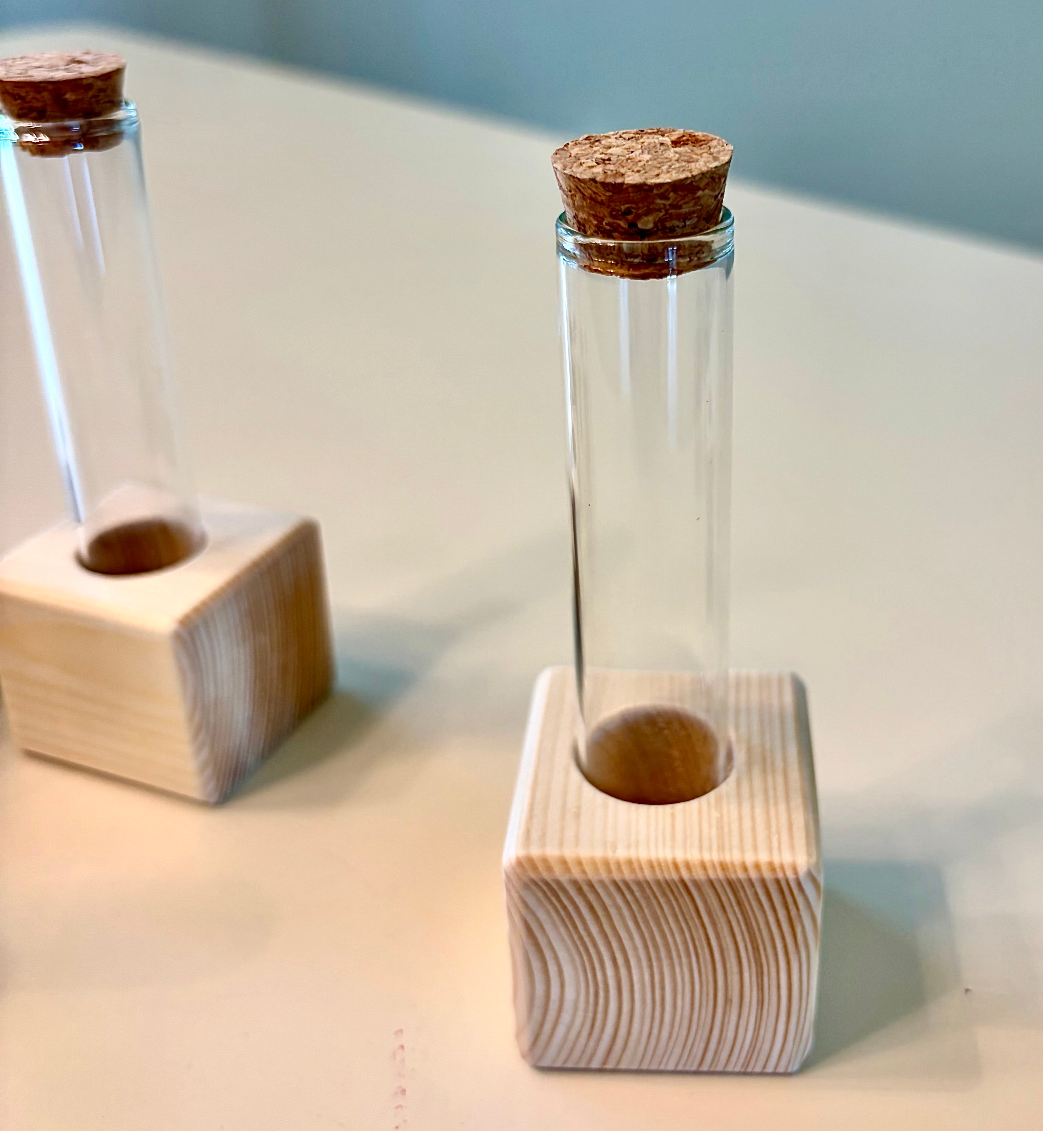 Handcrafted Pine Test Tube Holder: Propagation Station