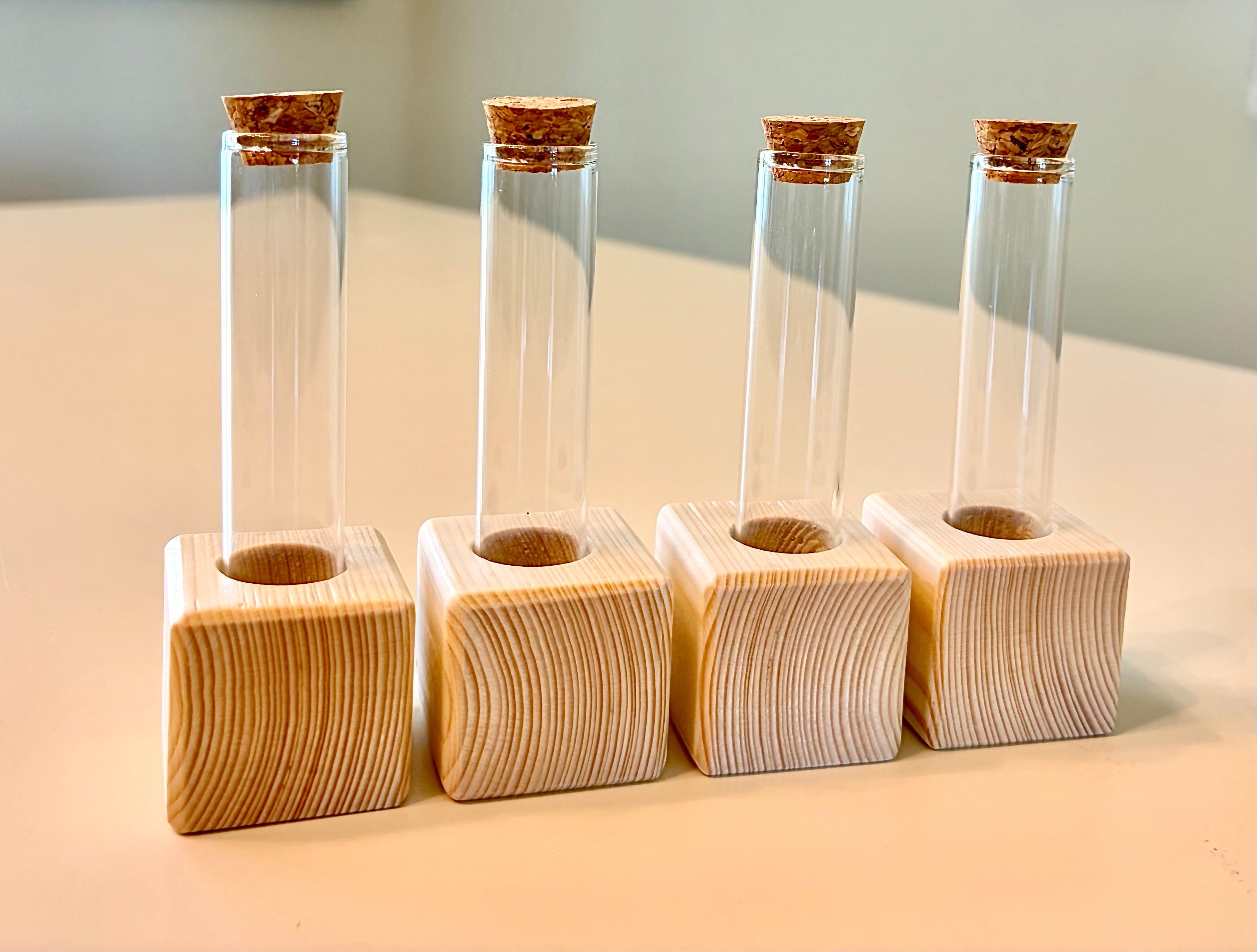 Handcrafted Pine Test Tube Holder: Propagation Station