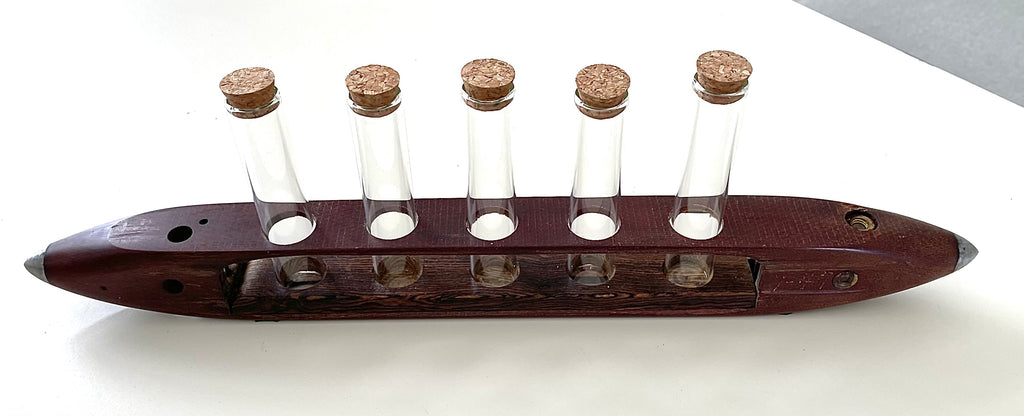 Antique Loom Shuttle Repurposed into a Test Tube Rack