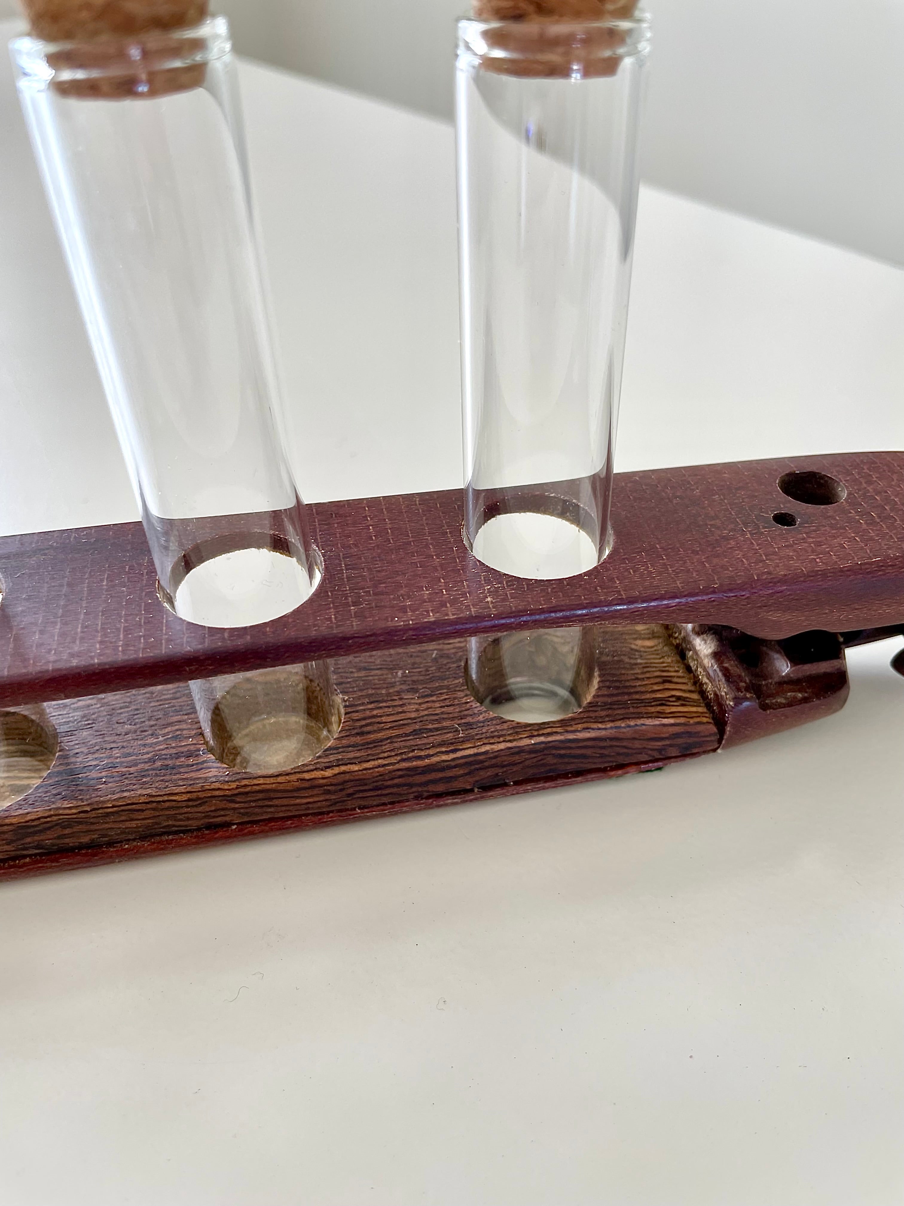 Antique Loom Shuttle Repurposed into a Test Tube Rack