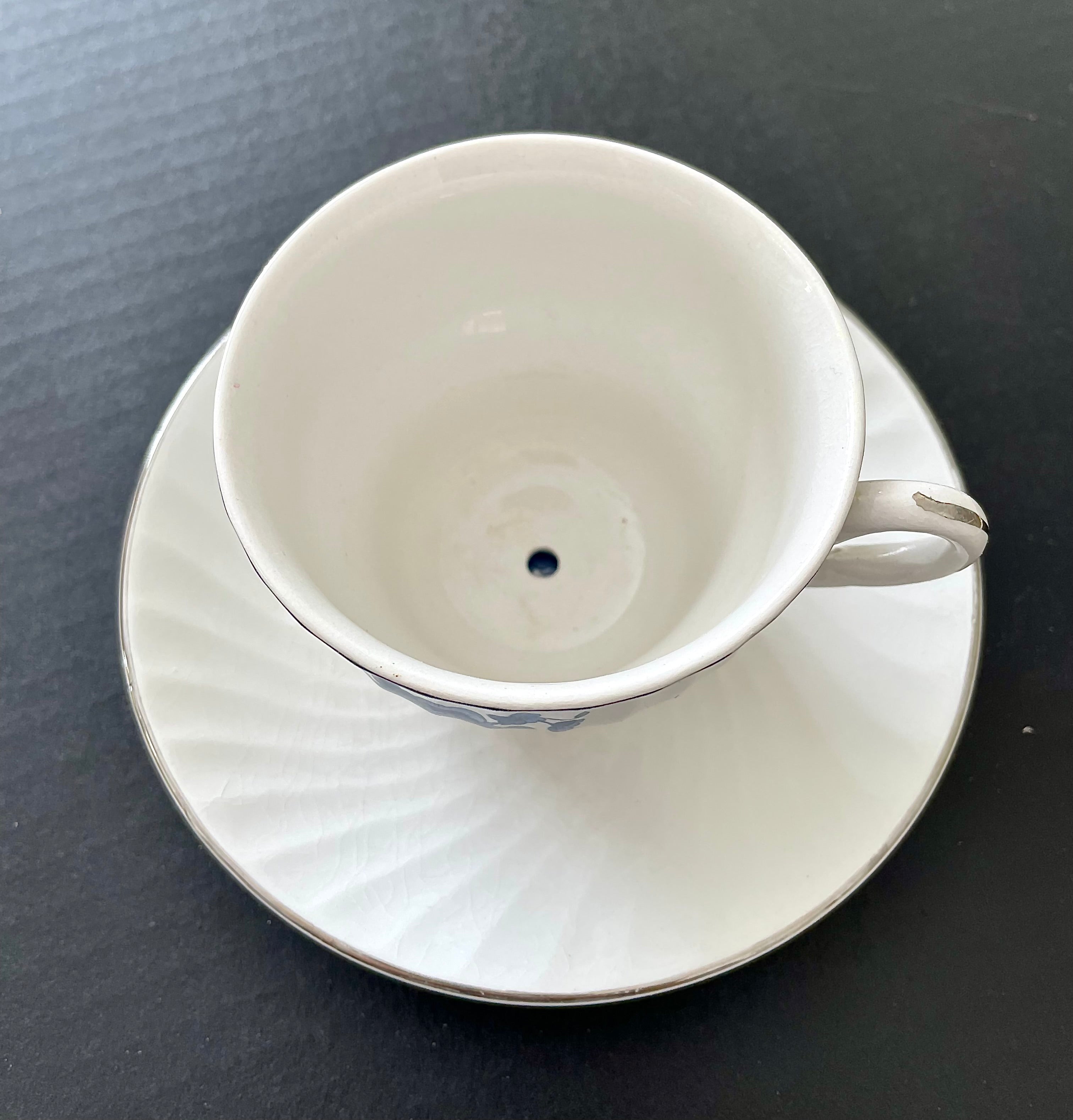 Vintage Teacup and Saucer Planter- Repurposed Wedgewood