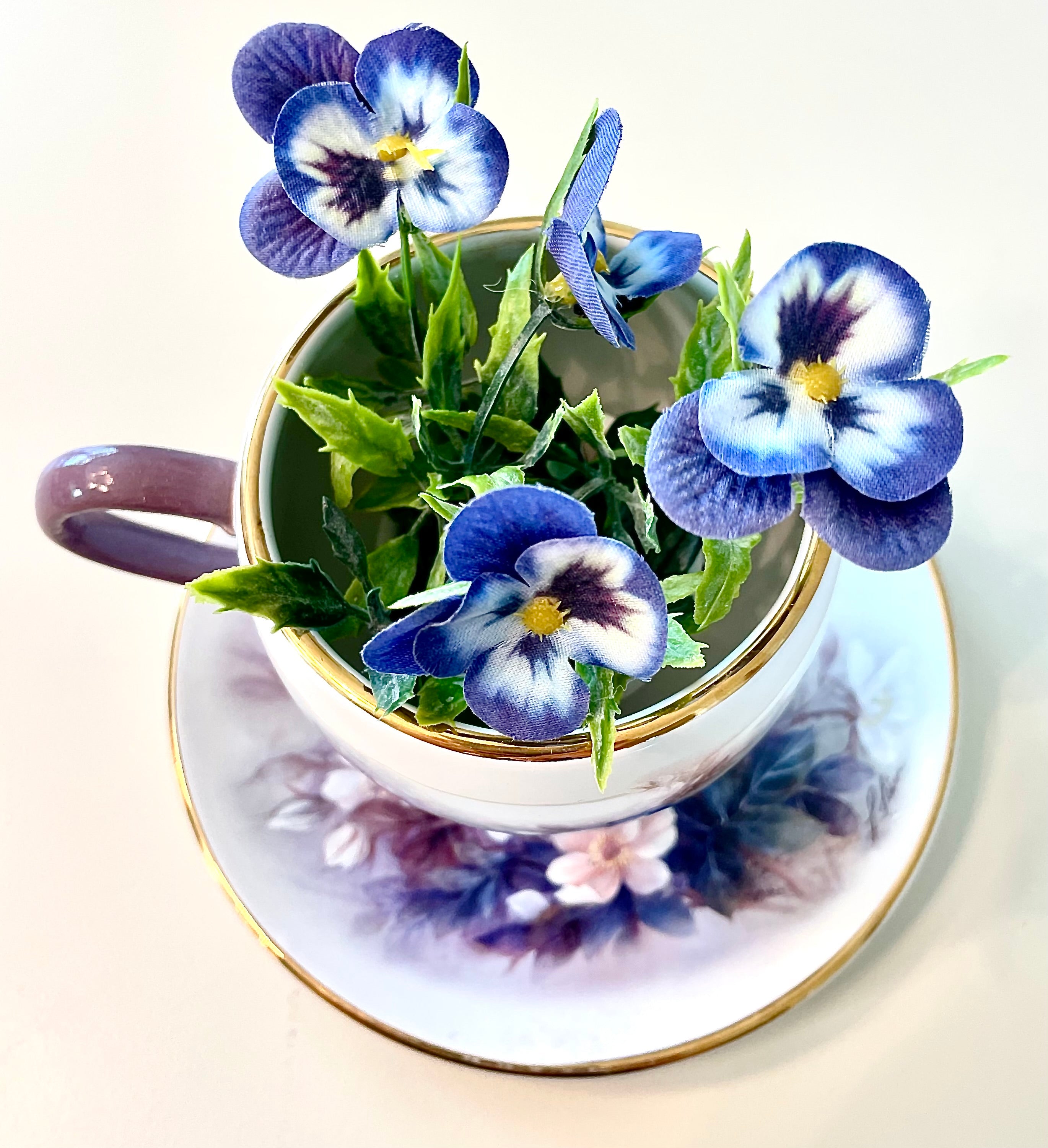 Teacup Planter- Repurposed Vintage Cup and Saucer