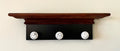 Vintage Wood Shelf with Three Knobs- Repurposed Vintage Walnut Picture Frame Wood